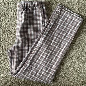 Brandy Melville Plaid Chinos - Brown and White